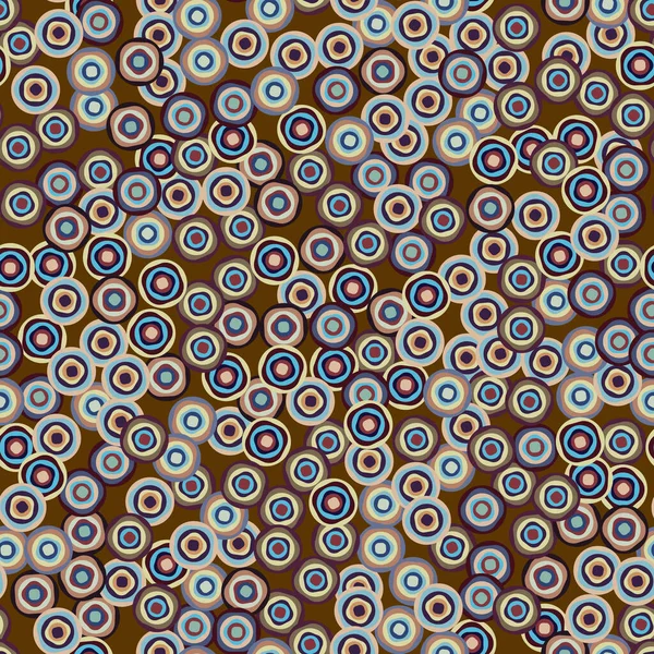 Rastgele dalgalı daireleri olan soyut, dikişsiz geometrik desen. Vektör resmi.