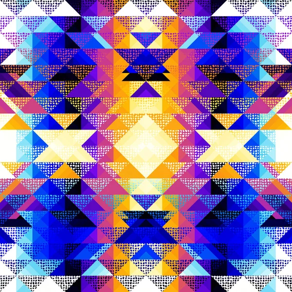Бесшовный Узор Треугольников Ацтекский Симметричный Абстрактный Геометрический Орнамент Спортивный Текстиль — стоковый вектор
