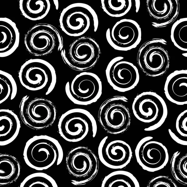 Abstract Geometric Pattern Small Spirals Black Background Vector Image — Vector de stock