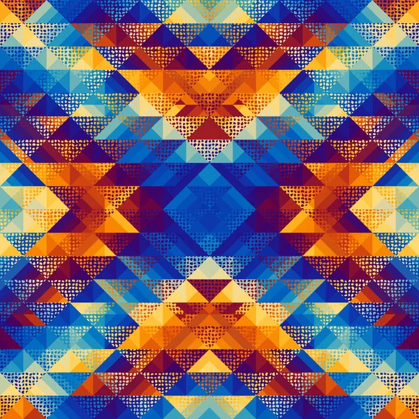 Naadloos Patroon Van Een Driehoek Azteekse Symmetrische Abstracte Geometrische Ornament — Stockvector