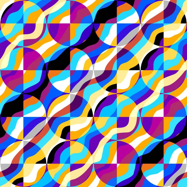 Naadloos Geometrisch Abstract Patroon Geometrische Kruiscirkels Vectorafbeelding — Stockvector