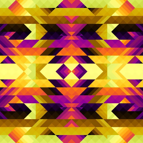 Seamless Pattern Triangles Aztec Symmetric Abstract Geometric Ornament Sport Fashion — Vector de stock