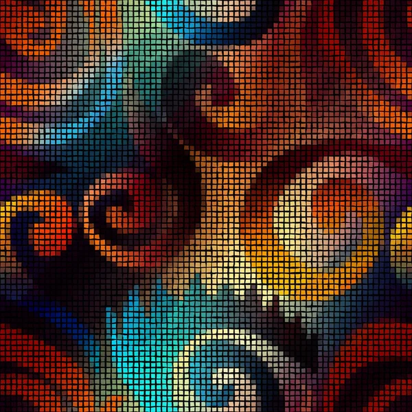 Padrão Arte Mosaico Sem Costura Arte Abstrata Fundo Imagem Vetorial — Vetor de Stock