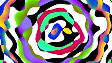 Soyut dalga döngüsü videosu. Döngü oynatmak için kusursuz soyut saykodelik arkaplan. Eşmerkezli dalgalı daireler.