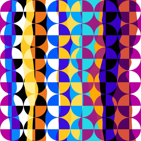 Naadloos Geometrisch Abstract Patroon Geometrische Kruiscirkels Vectorafbeelding — Stockvector