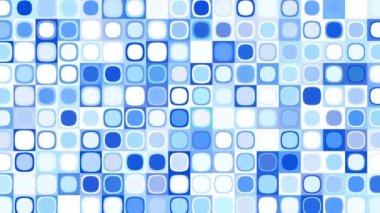 Karelerden dairelere dönüşün. Kusursuz döngü soyut hareket arkaplanı. Soyut mavi mozaik görüntüler.