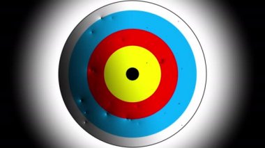 Klasik hedefte ortaya çıkan ve kaybolan mermi izleri. Soyut döngü görüntüleri.