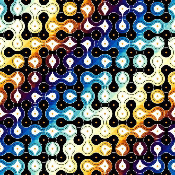 シームレスな幾何学的抽象パターン 幾何学的な液滴の円 ベクトル画像 — ストックベクタ