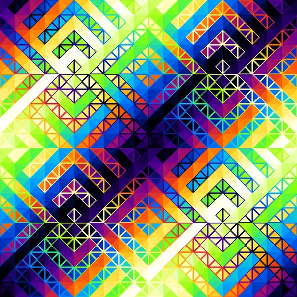 Nahtloses Muster Eines Dreiecks Azteken Abstrakte Geometrische Ornamente Niedrigen Polys — Stockvektor