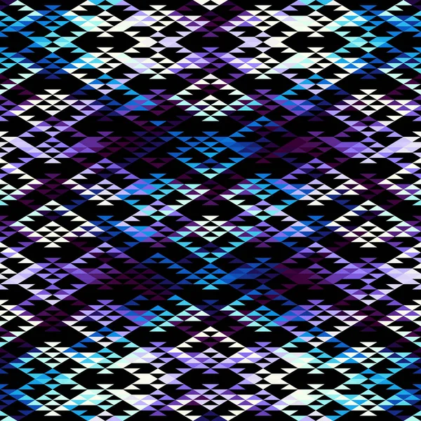 Padrão Sem Emenda Triângulo Ornamento Geométrico Abstrato Simétrico Asteca Têxtil —  Vetores de Stock