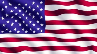 Amerikan bayrağı hareket ediyor. Soyut karıştırma yüzeyi. Görüntü döngüsü.