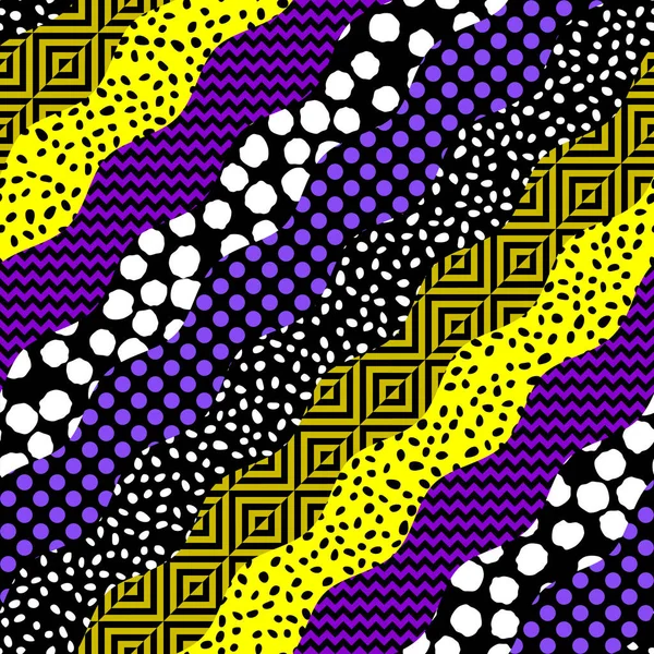 Grunge Geometrisches Muster Patchwork Blockdesign Violette Farbe Nahtlose Vektorgeometrische Muster — Stockvektor