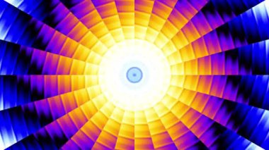 Soyut dönüşüm yıldızı. Yoğunlaşan ışınlar. Kusursuz döngü görüntüsü.