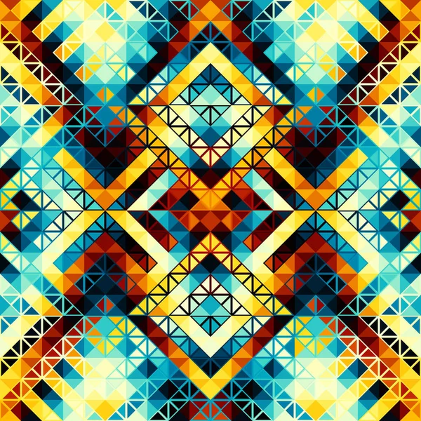 Padrão Sem Emenda Triângulos Azteca Abstrato Baixo Ornamento Geométrico Poli — Vetor de Stock