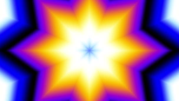 Una Estrella Transformadora Abstracta Rayos Concéntricos Gradiente Imágenes Bucle Sin — Vídeos de Stock