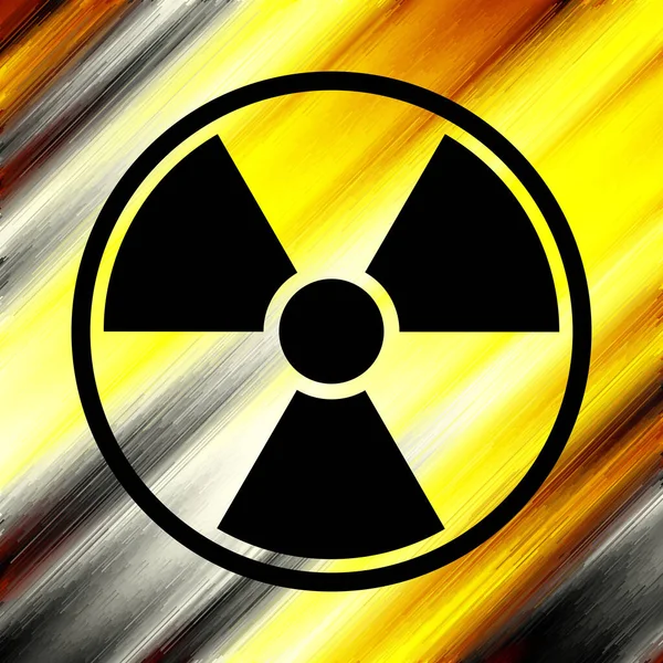 Nuclear Radiation Symbol Grunge Yellow Wall Vector Background — Stock Vector