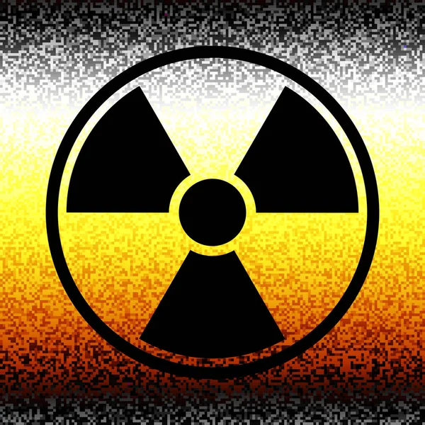 Simbolo Radiazione Nucleare Sulla Parete Gialla Grunge Sfondo Vettoriale — Vettoriale Stock