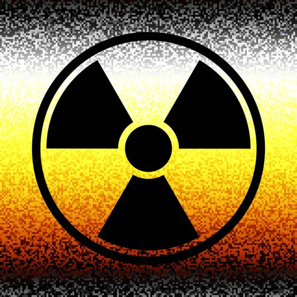 Nuclear Radiation Symbol Grunge Yellow Wall Vector Background — Stock Vector