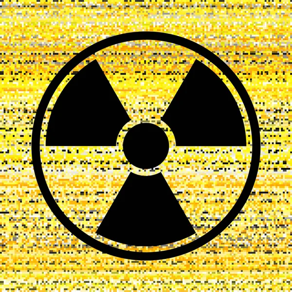 Símbolo Radiación Nuclear Pared Amarilla Grunge Fondo Vectorial — Archivo Imágenes Vectoriales