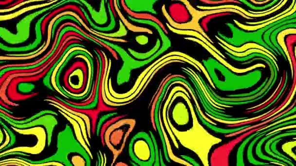 Fundo Movimento Abstrato Psychedelic Ondulado Animado Linhas Curvas Abstratas Looping — Vídeo de Stock