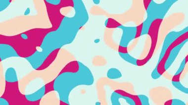 Soyut hareket arkaplanı. Psikedelik dalgalı, soyut kıvrımlı çizgiler. Görüntü döngüsü.