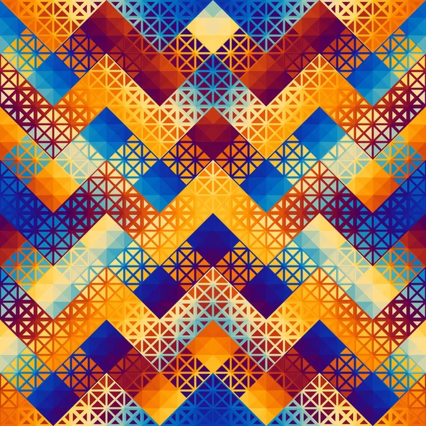 Безшовний Візерунок Трикутників Ацтекський Стиль Абстрактний Низький Полюсний Геометричний Орнамент — стоковий вектор