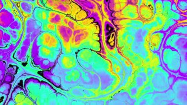 Soyut hareket arkaplanı. Psikedelik dalgalı, soyut kıvrımlı çizgiler. Asit mermer arka plan. Sıvı mermer. Görüntü döngüsü.