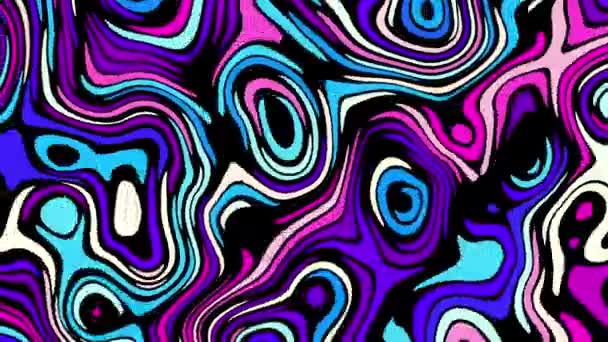 Fundo Movimento Abstrato Psychedelic Ondulado Animado Linhas Curvas Abstratas Looping — Vídeo de Stock