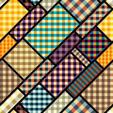 Kusursuz geometrik soyut desen. Blok tasarım tarzı. Vektör resmi.