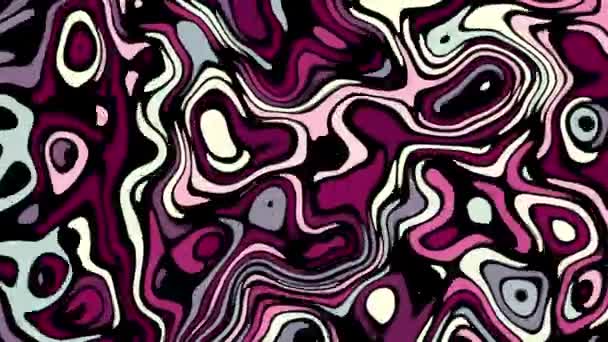Fundo Movimento Abstrato Psychedelic Ondulado Animado Linhas Curvas Abstratas Looping — Vídeo de Stock