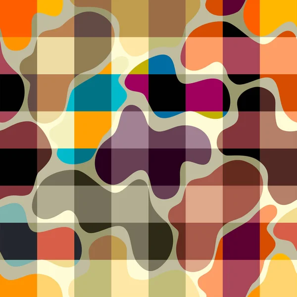 Seamless Geometric Abstract Pattern Block Design Style Vector Image — Vetor de Stock