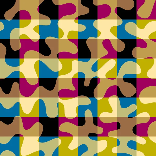 Seamless Geometric Abstract Pattern Block Design Style Vector Image — 스톡 벡터