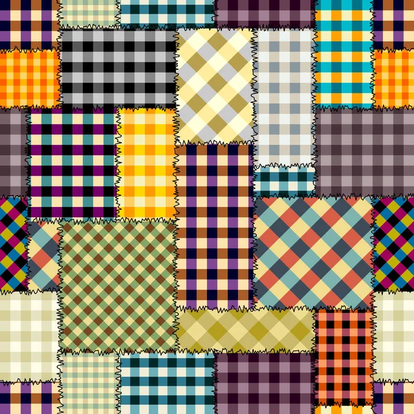 Patrón Fondo Sin Costuras Patrón Patchwork Textil Estilo Geométrico Retro — Archivo Imágenes Vectoriales