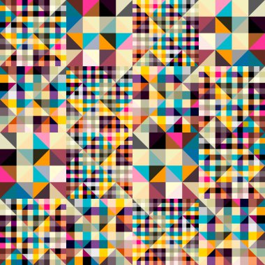 Kusursuz geometrik soyut desen. Blok tasarım tarzı. Vektör resmi.