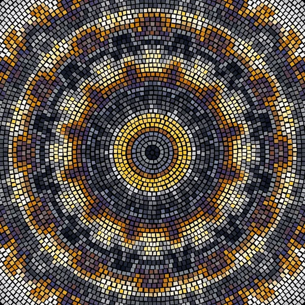 Zökkenőmentes Mozaik Művészeti Minta Absztrakt Művészeti Háttér Dekoratív Mozaik Mandala — Stock Vector