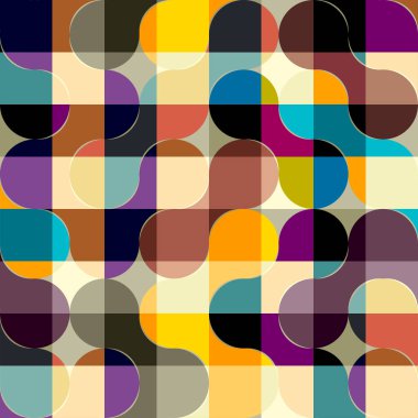 Kusursuz geometrik soyut desen. Blok tasarım tarzı. Vektör resmi.