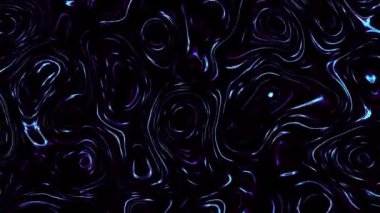 Abstract wavy looping 4k video. Seamless abstract psychedelic on black background for loop playback.