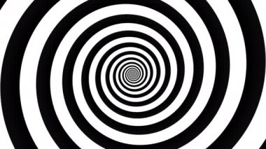 Devamlı dönen fütüristik spiral. Basit bir siyah beyaz video. Kusursuz döngü görüntüsü. Soyut sarmal.