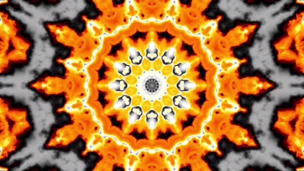 Transforming Abstract Tribal Burnst Orange Mandala Seamless Loop Footage — Vídeos de Stock