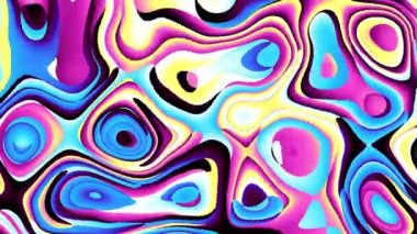 Soyut dalgalı döngülü 4K video. Döngü oynatma için kusursuz soyut saykodelik arkaplan.