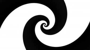 Devamlı dönen fütüristik spiral. Basit bir siyah beyaz video. Kusursuz döngü görüntüsü. Soyut sarmal.