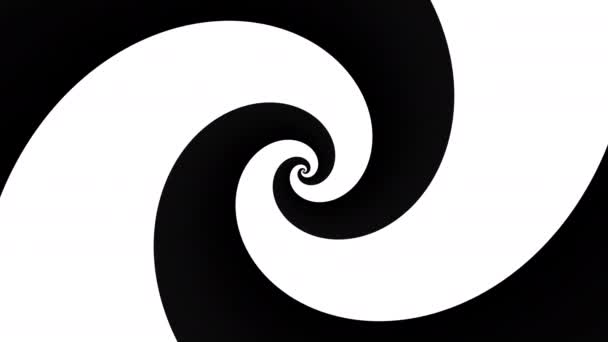 Endless Spinning Futuristic Spiral Simple Black White Video Seamless Looping — Stock Video