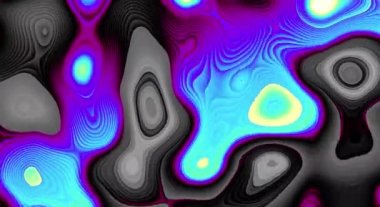 Soyut dalgalı döngülü 4K video. Döngü oynatma için kusursuz soyut saykodelik arkaplan.