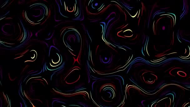 Abstract Wavy Looping Video Seamless Abstract Psychedelic Black Background Loop — Stock videók