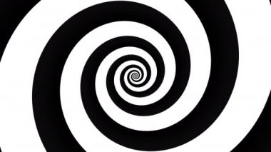 Devamlı dönen fütüristik spiral. Basit bir siyah beyaz video. Kusursuz döngü görüntüsü. Soyut sarmal.