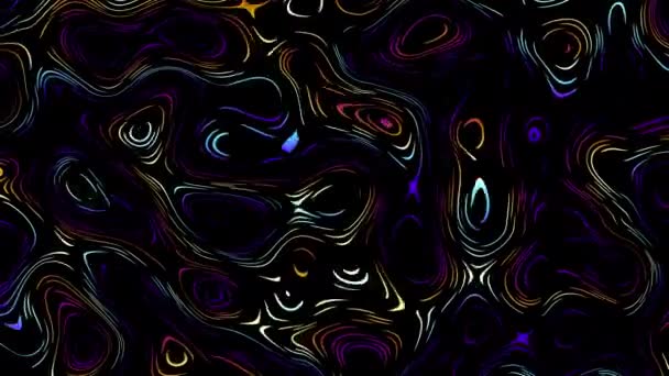 Abstract Wavy Looping Video Seamless Abstract Psychedelic Black Background Loop — Stockvideo