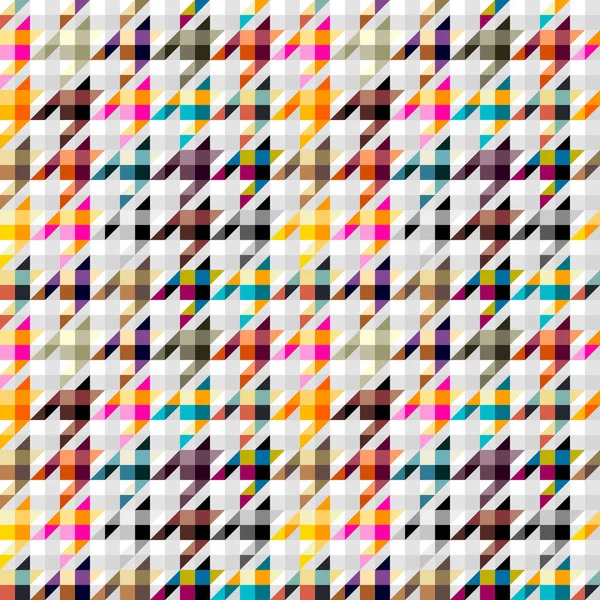 Seamless Geometric Abstract Pattern Plaid Houndstooth Pattern Block Design Style — Stock Vector