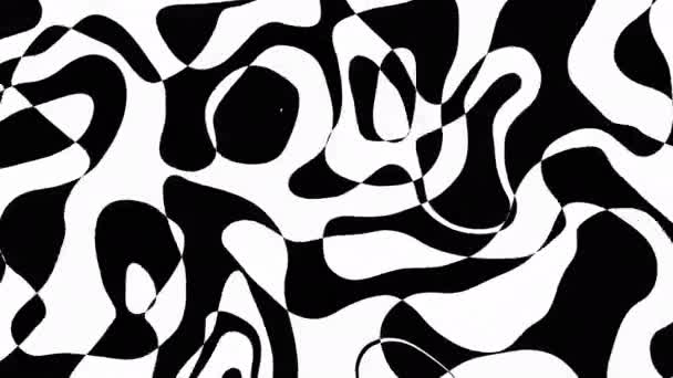 Abstract Wavy Looping Video Seamless Monochrome Abstract Psychedelic Background Loop — Vídeo de Stock