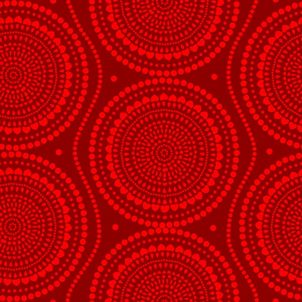 Seamless Abstract Red Pattern Simple Ornamental Circles Vector Image — Archivo Imágenes Vectoriales