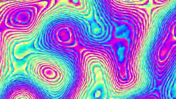 Abstract Wavy Looping Video Seamless Holographic Psychedelic Wavy Background Loop — Stockvideo